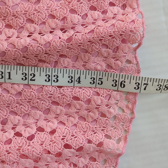 LuLaRoe Lucy Floral Lace Overlay Lined Maxi Skirt MEDIUM Pink Boho - Picture 13 of 14